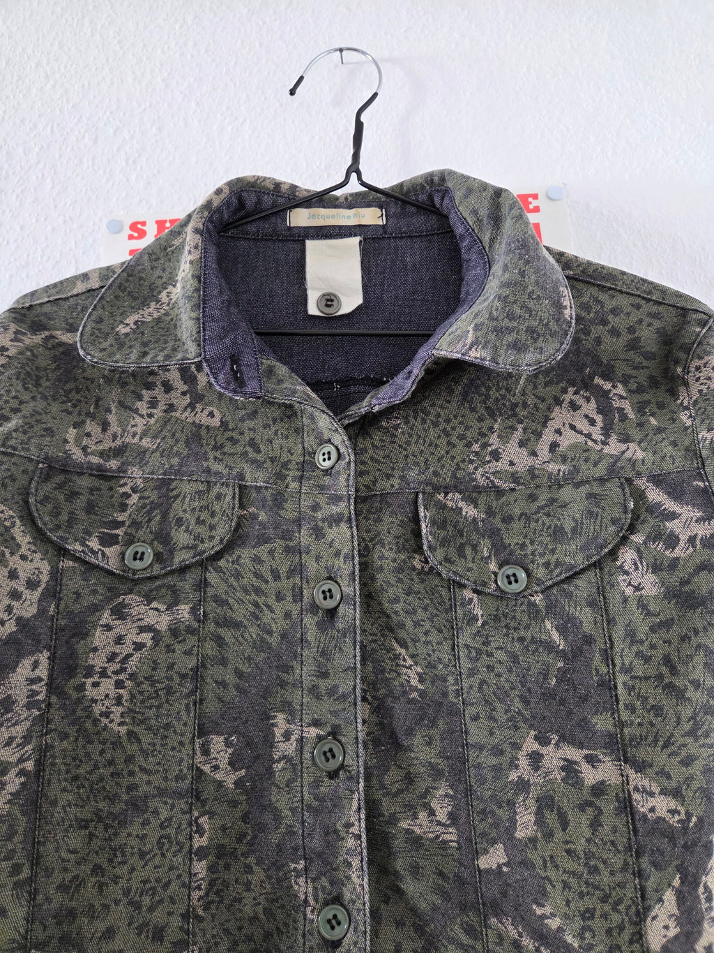 Veste en jeans léopard