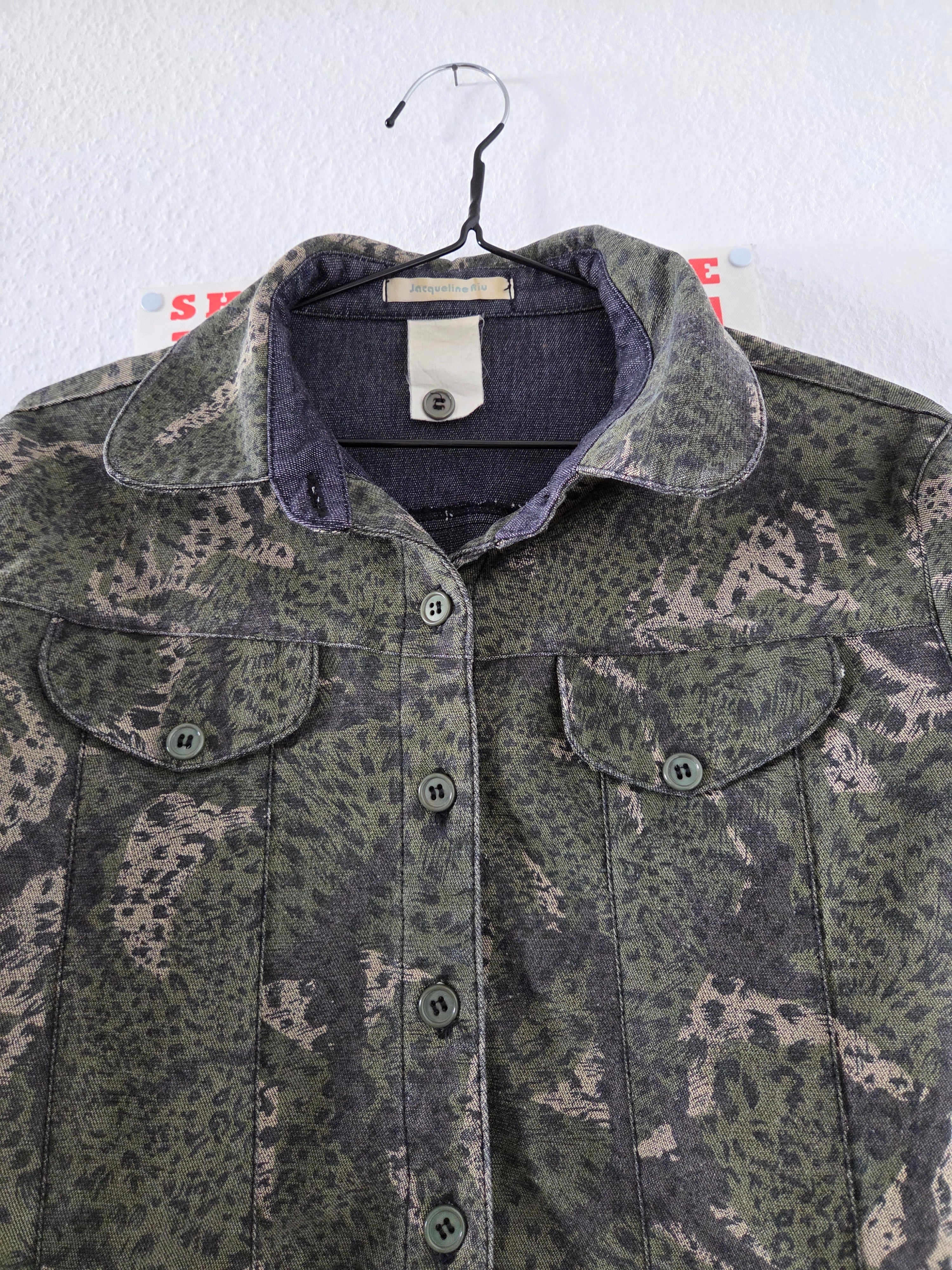 Veste en jeans léopard