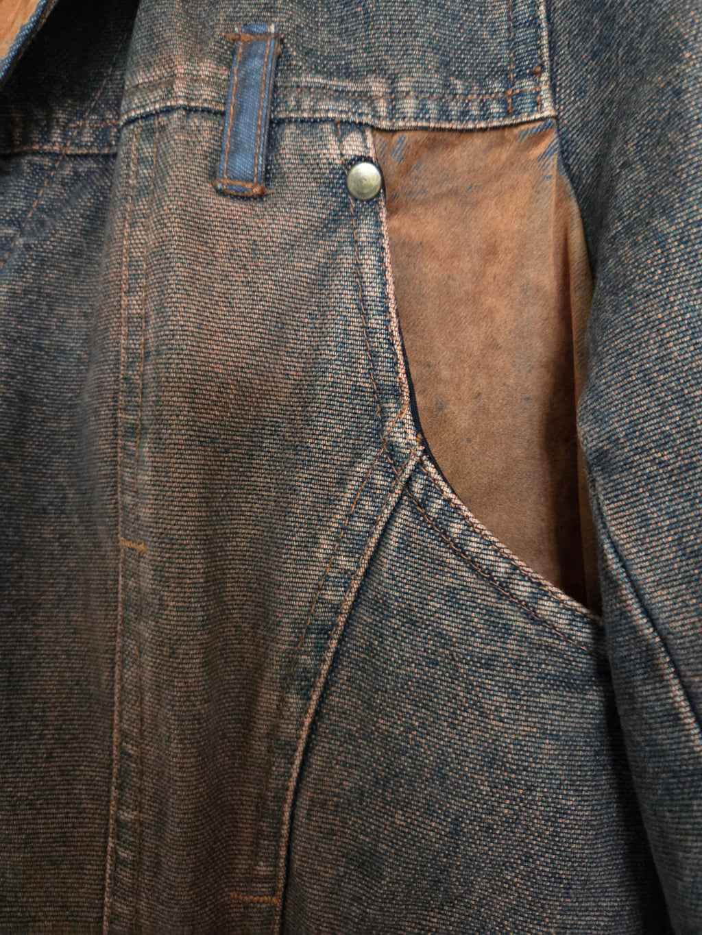 Veste longue bi matière y2k