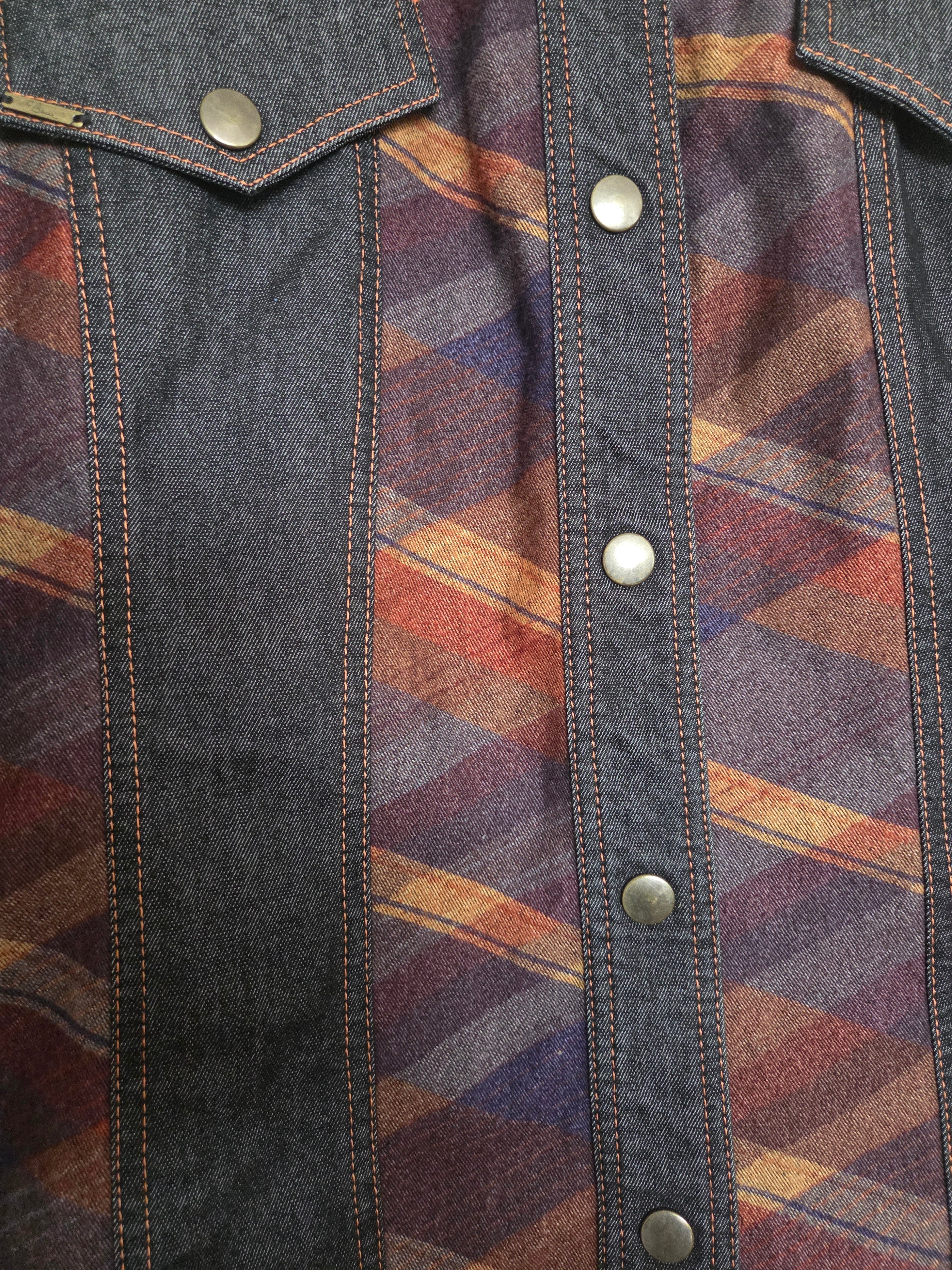 Veste en jeans bi matière