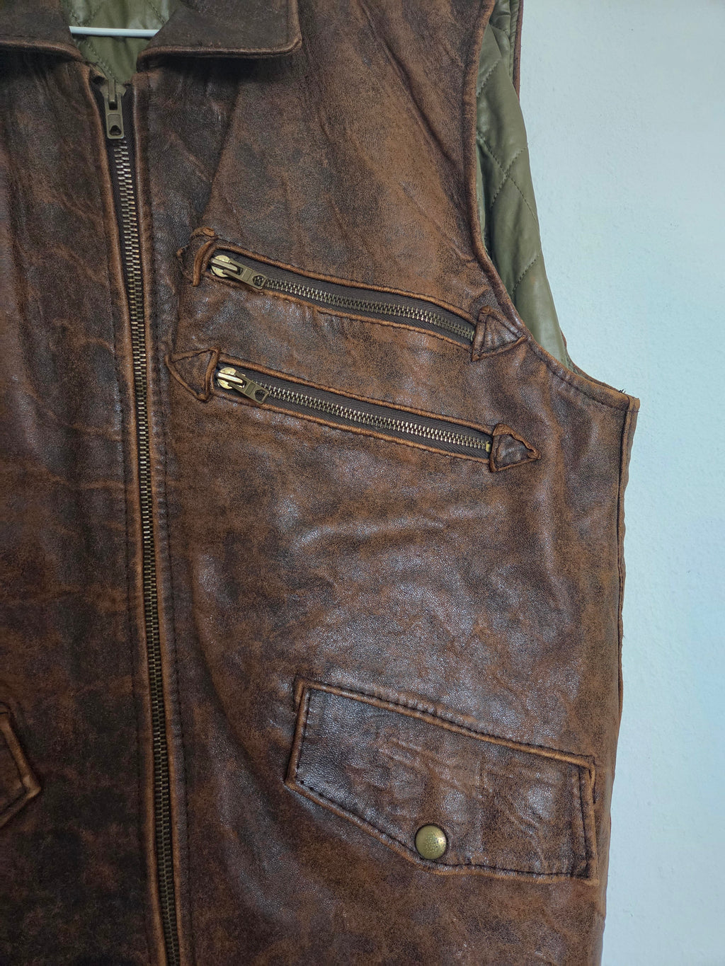 Veste sans manche cuir homme