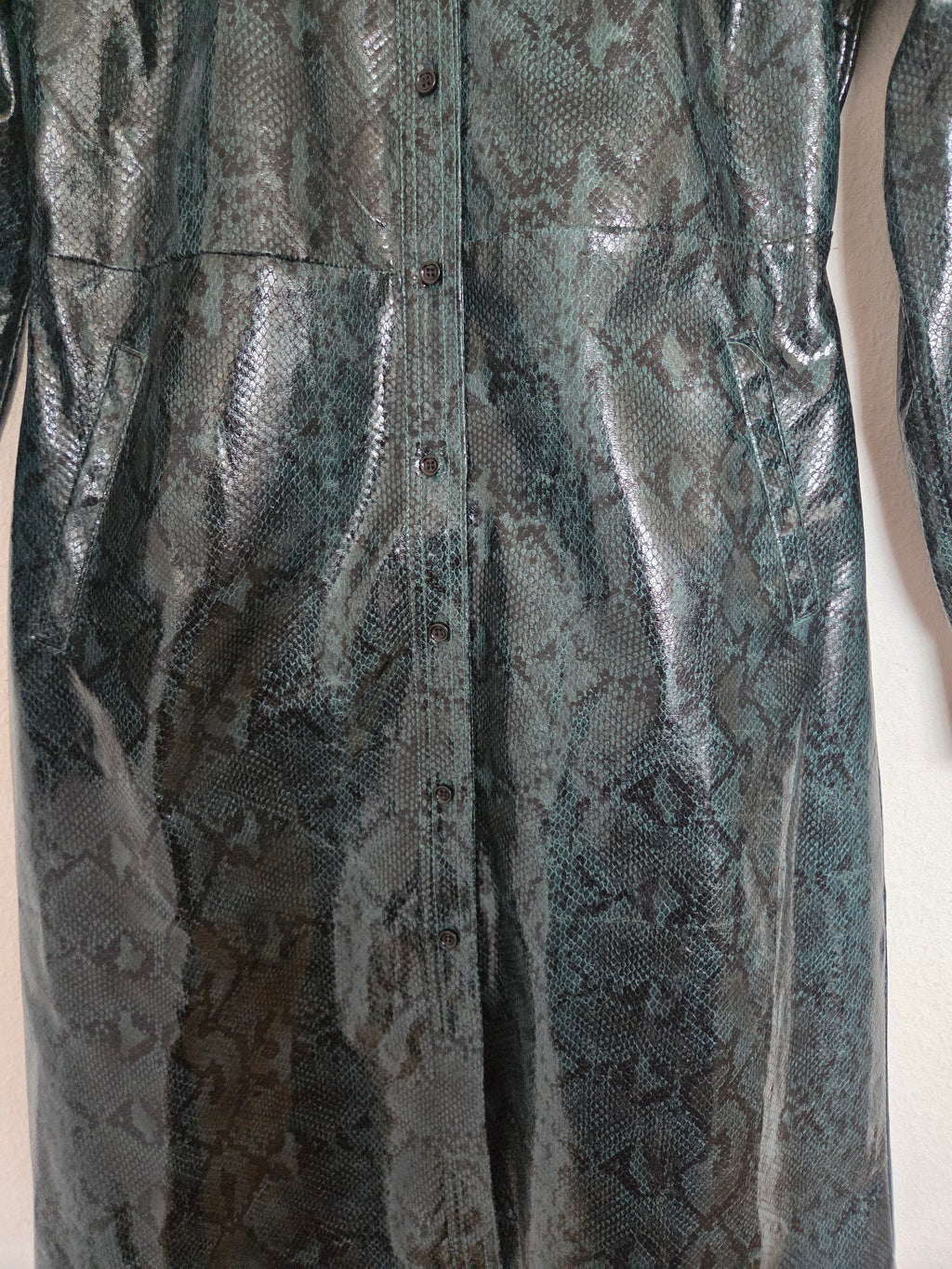 Veste longue similicuir