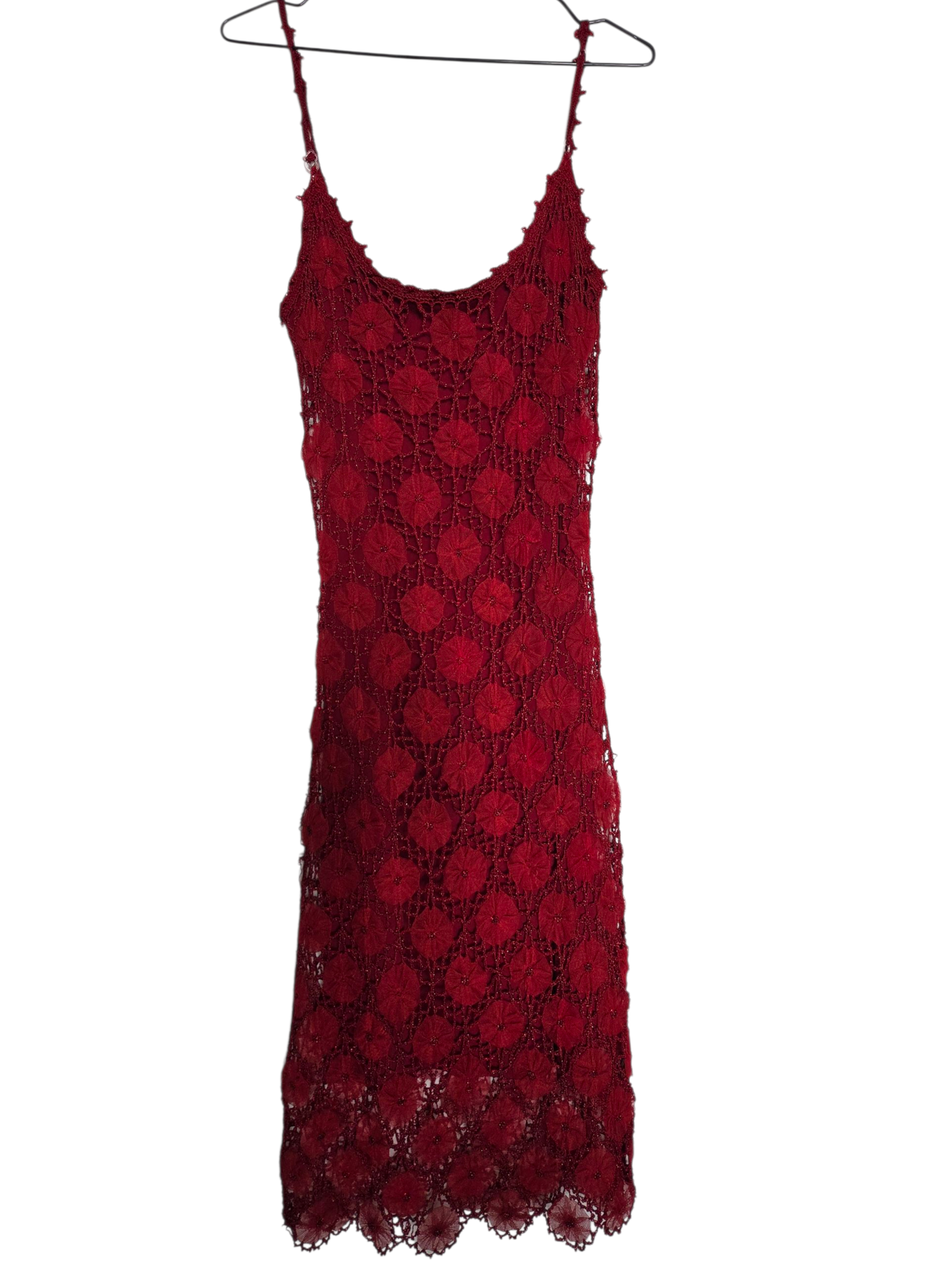 Robe perles rouges