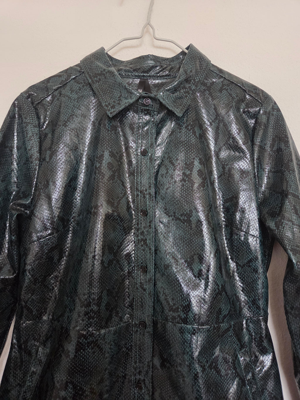 Veste longue similicuir