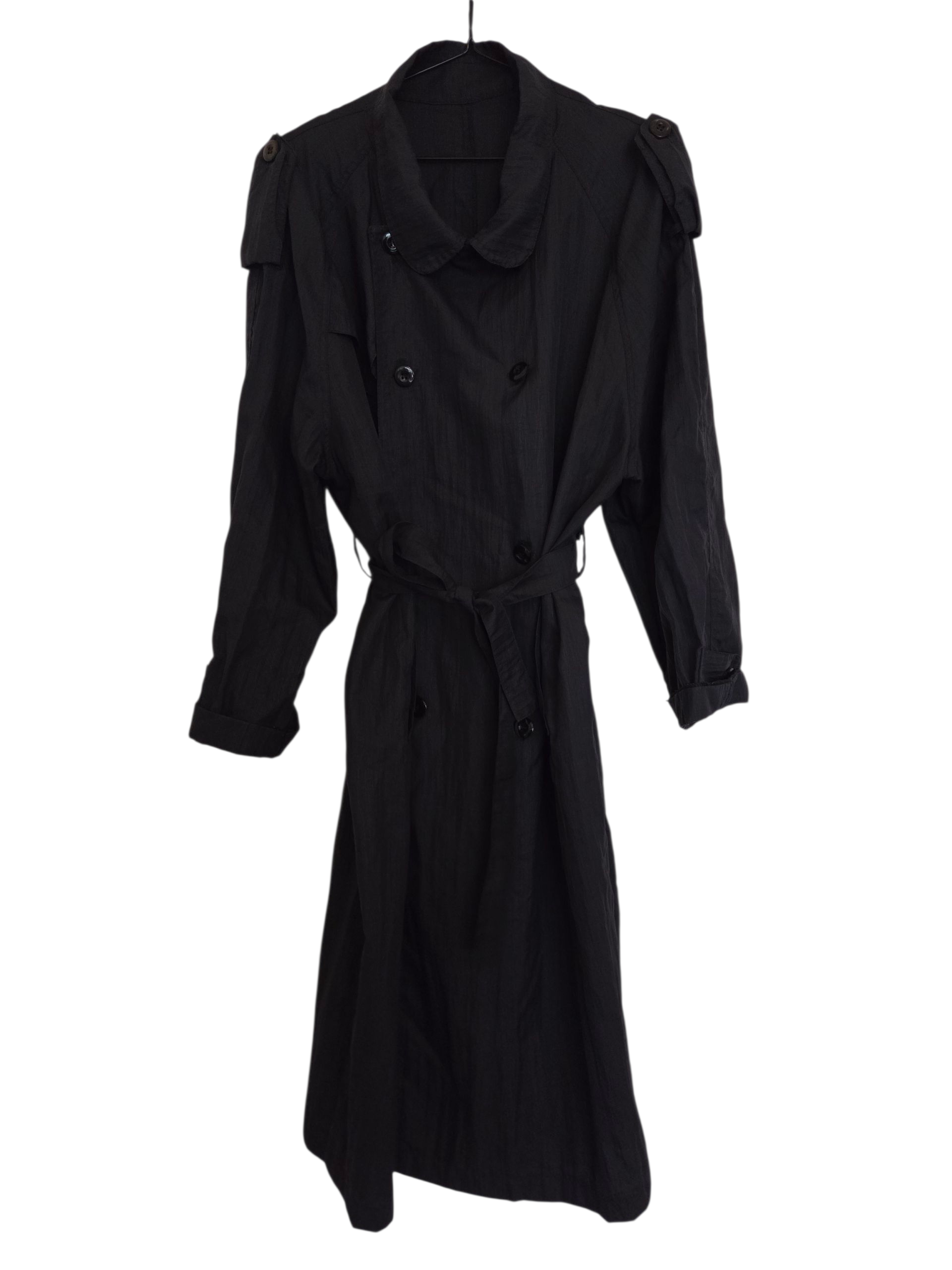 Trench noir tissu style froissé