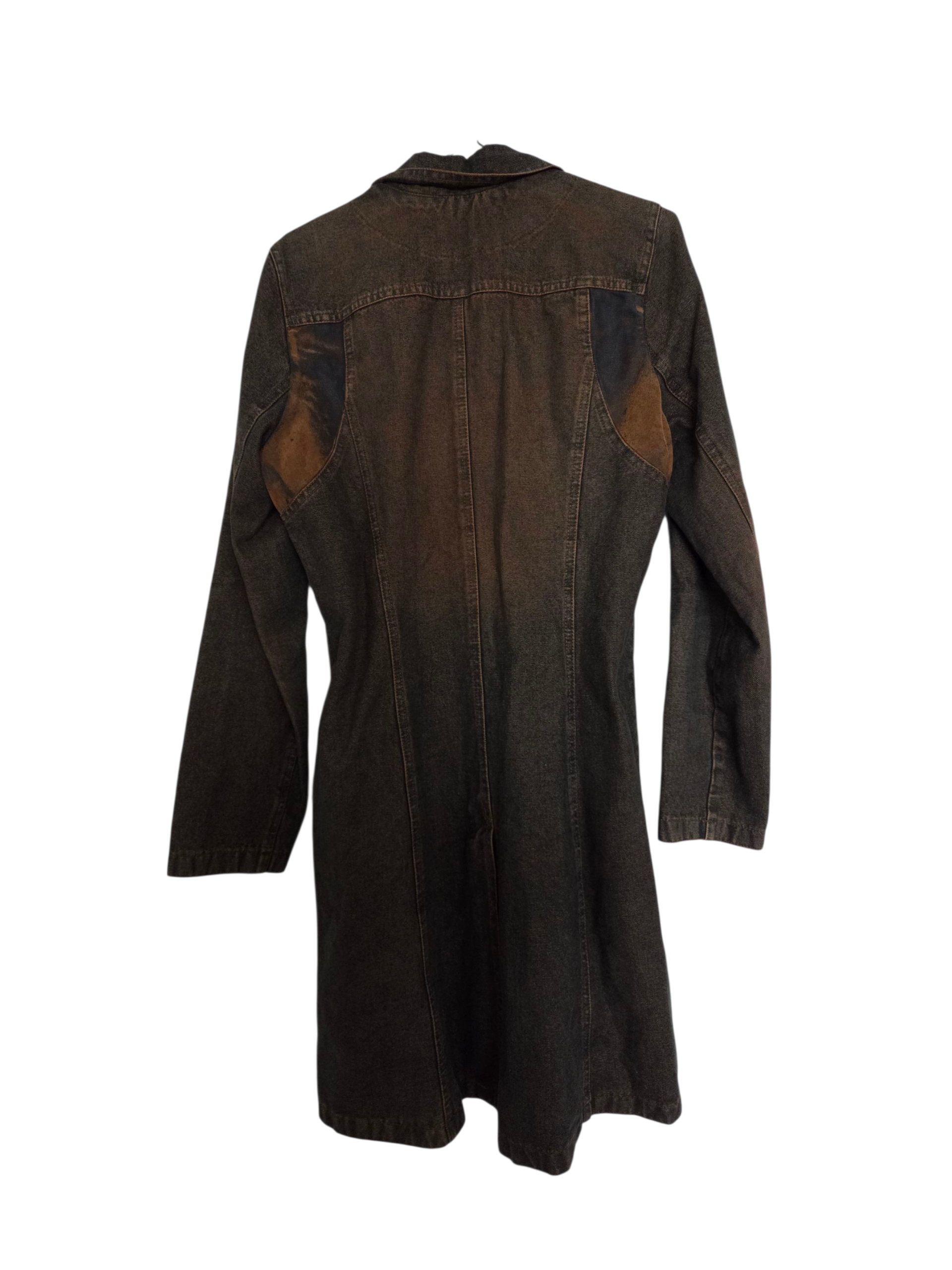 Veste longue bi matière y2k