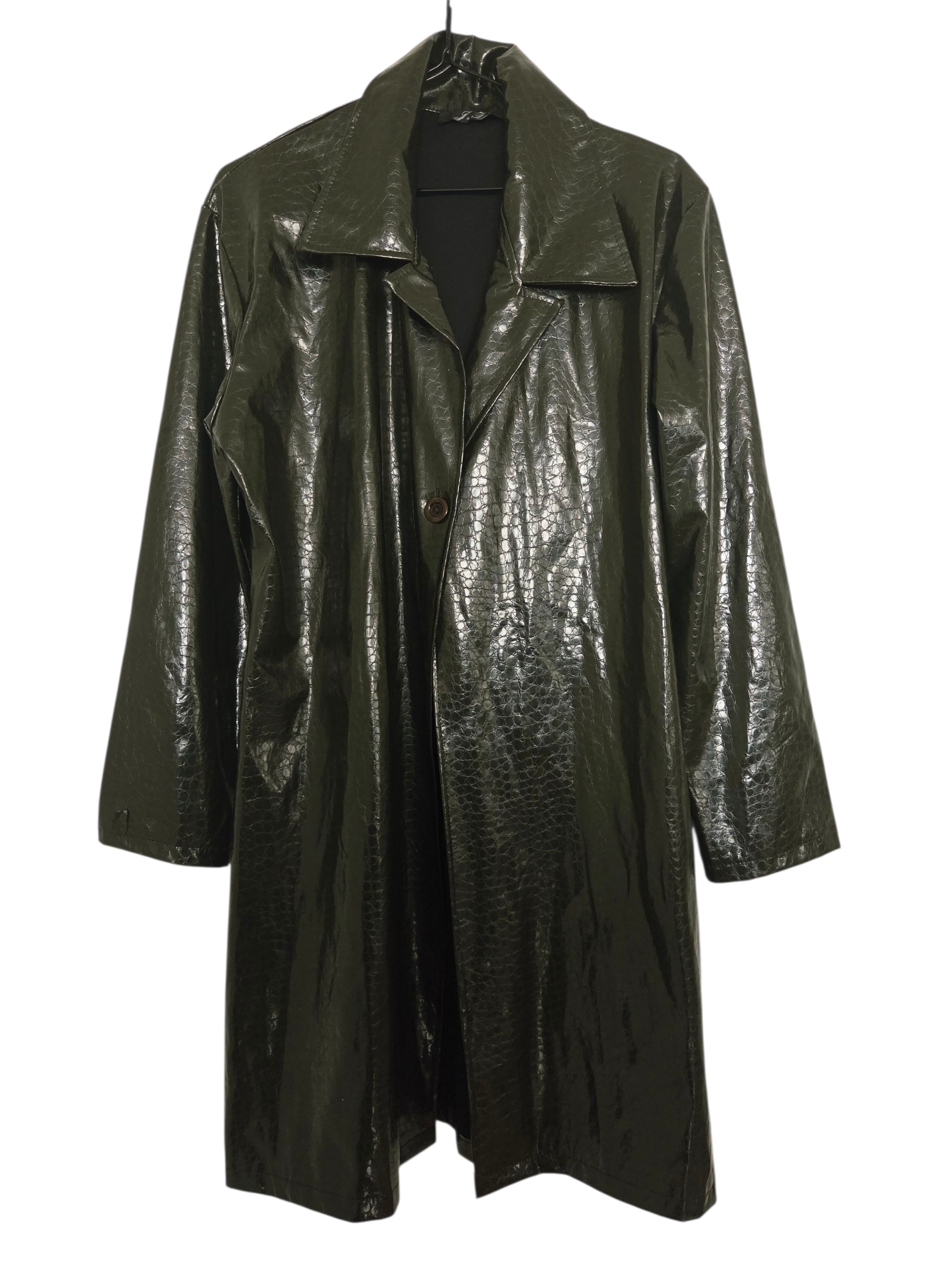 Veste longue similicuir