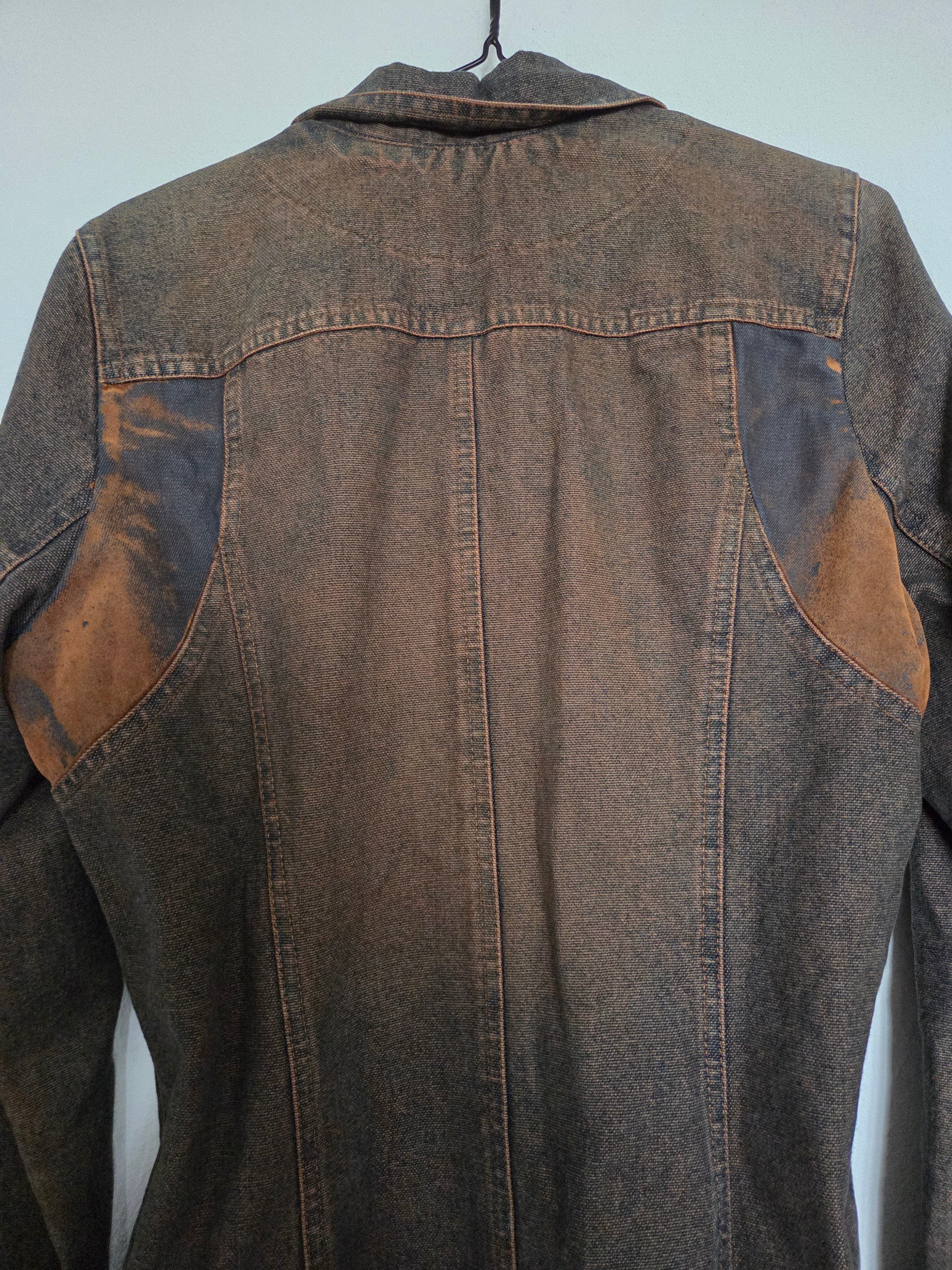 Veste longue bi matière y2k