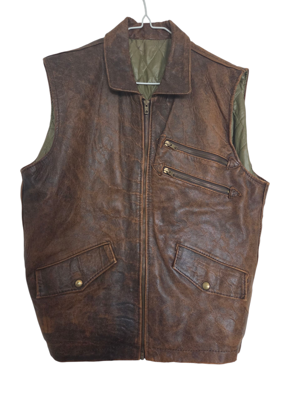 Veste sans manche cuir homme