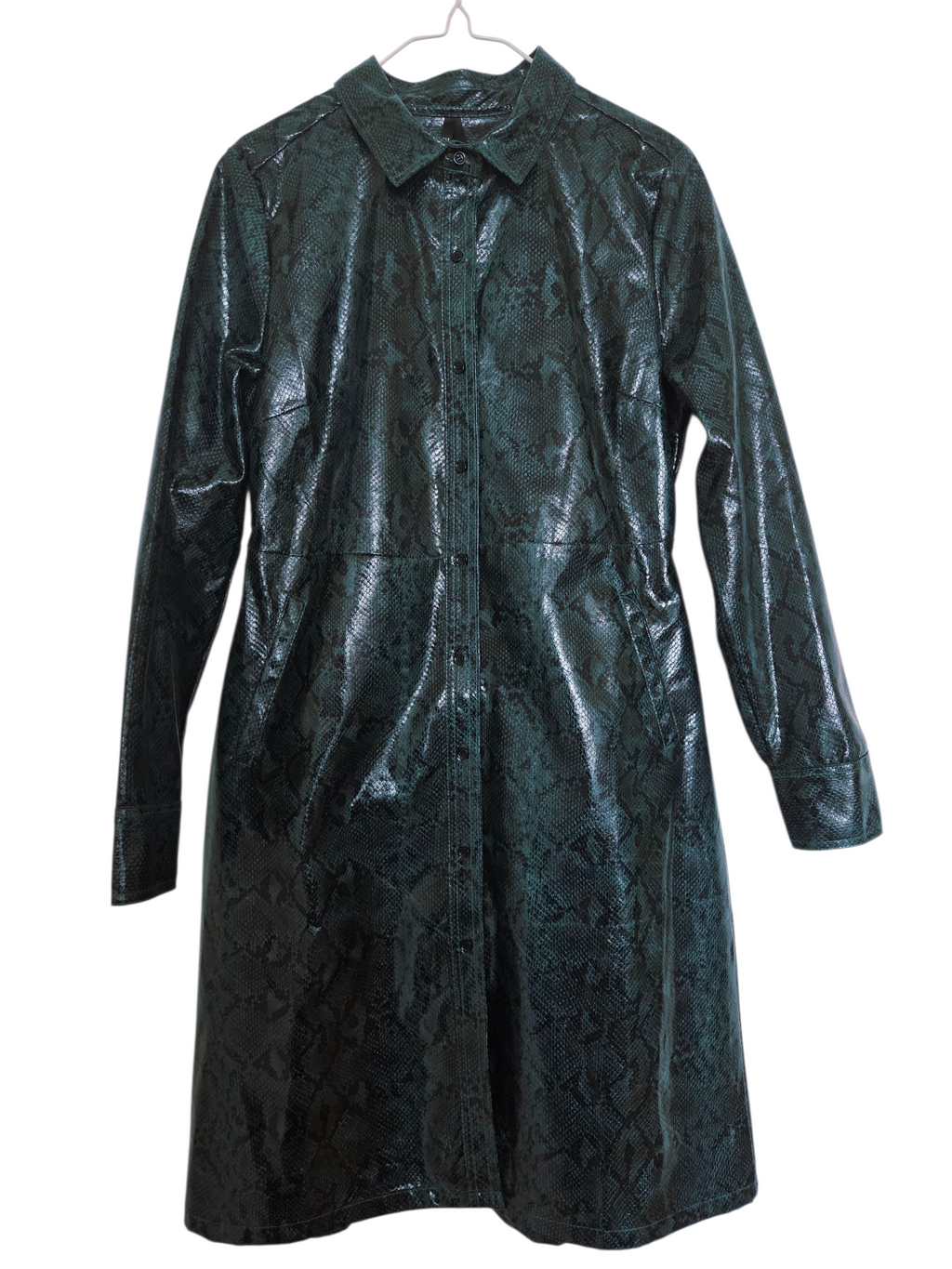 Veste longue similicuir