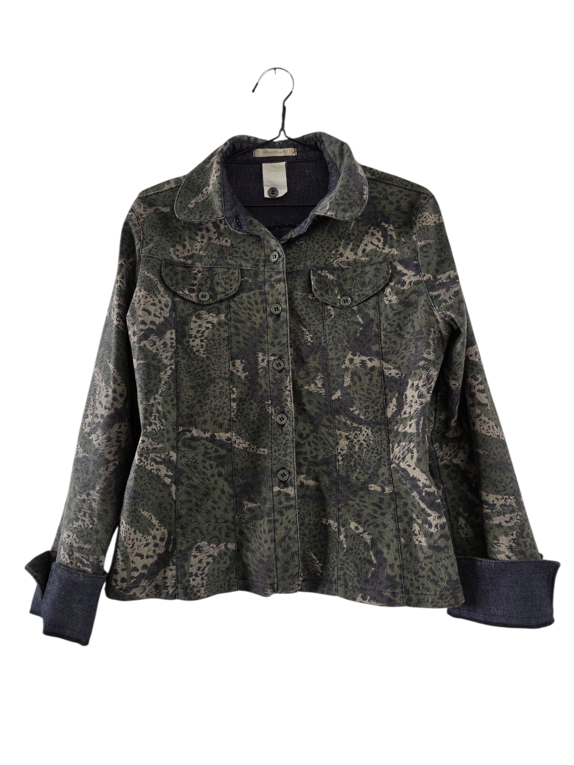 Veste en jeans léopard