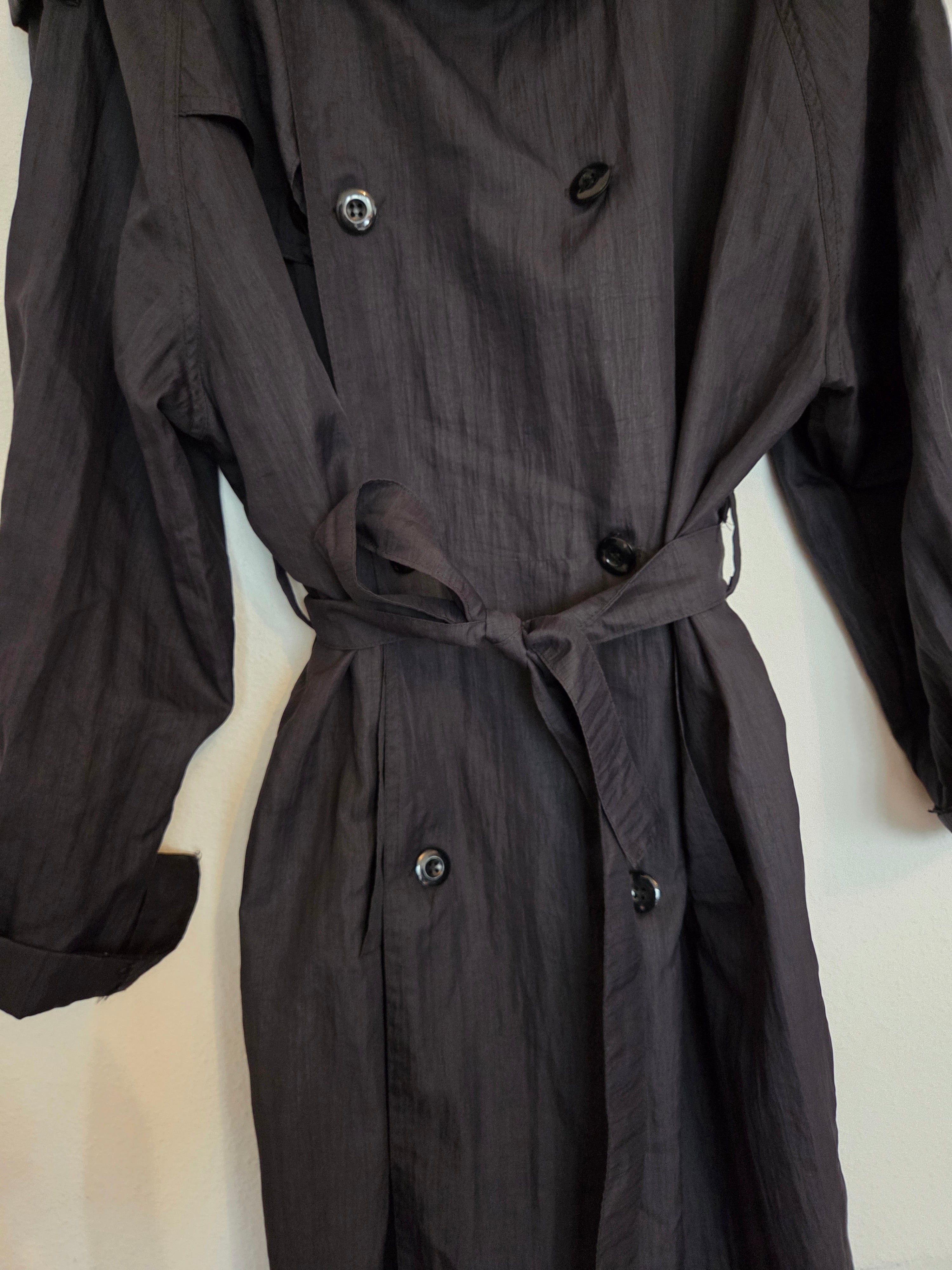 Trench noir tissu style froissé