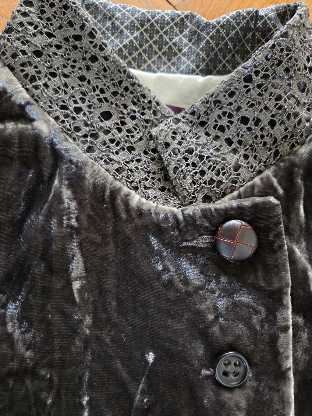 Veste velours col officier