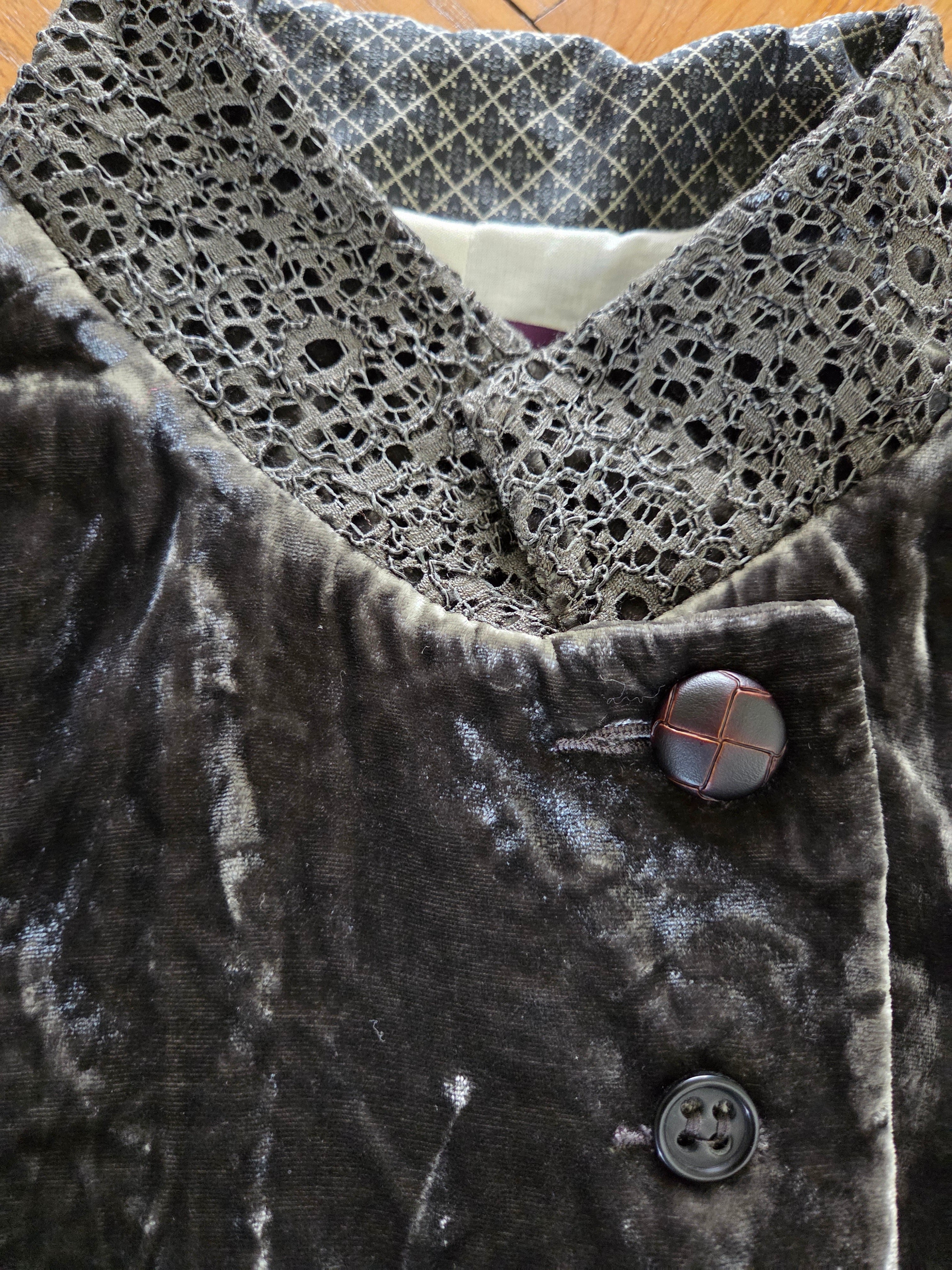 Veste velours col officier