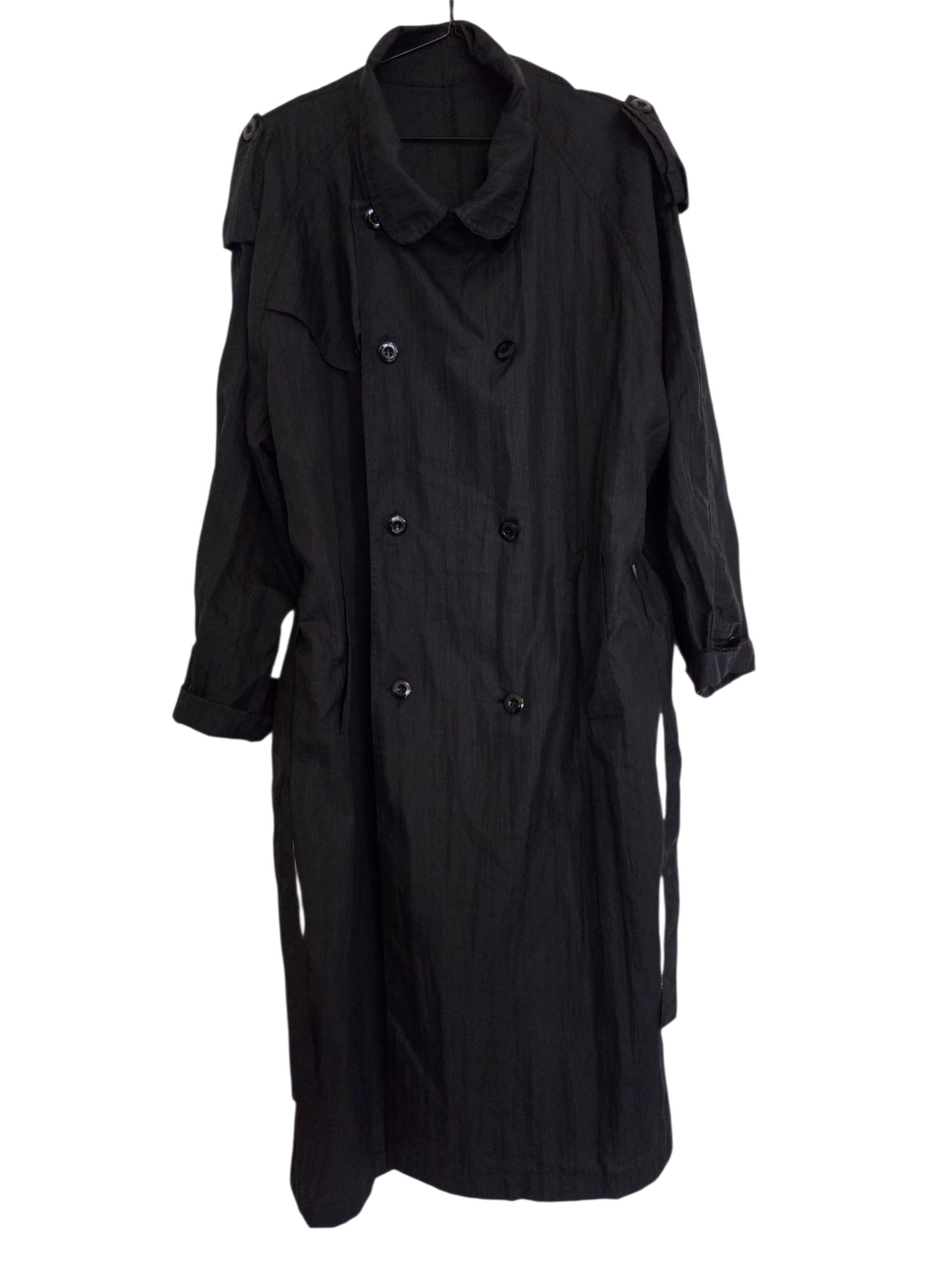 Trench noir tissu style froissé