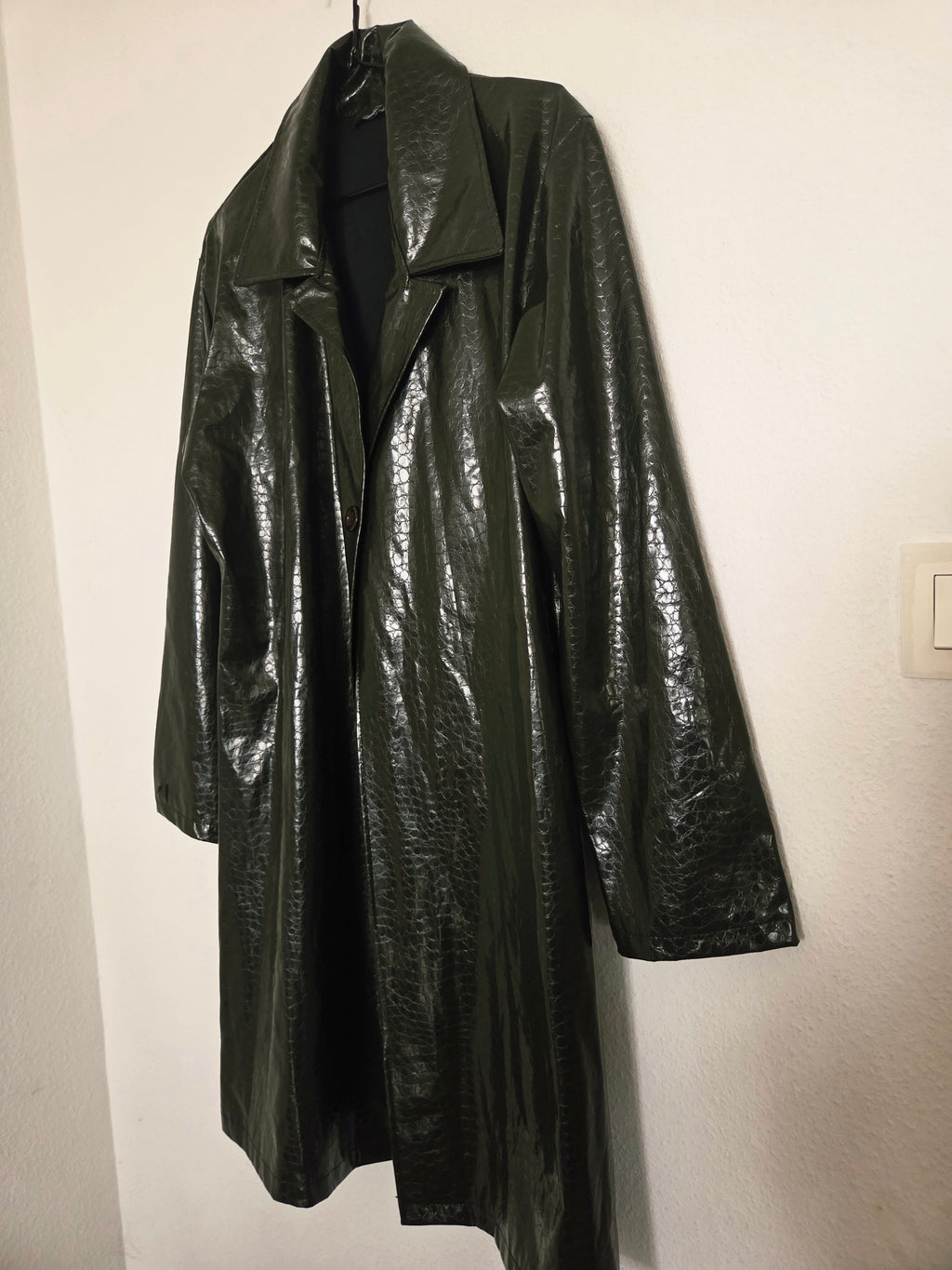 Veste longue similicuir