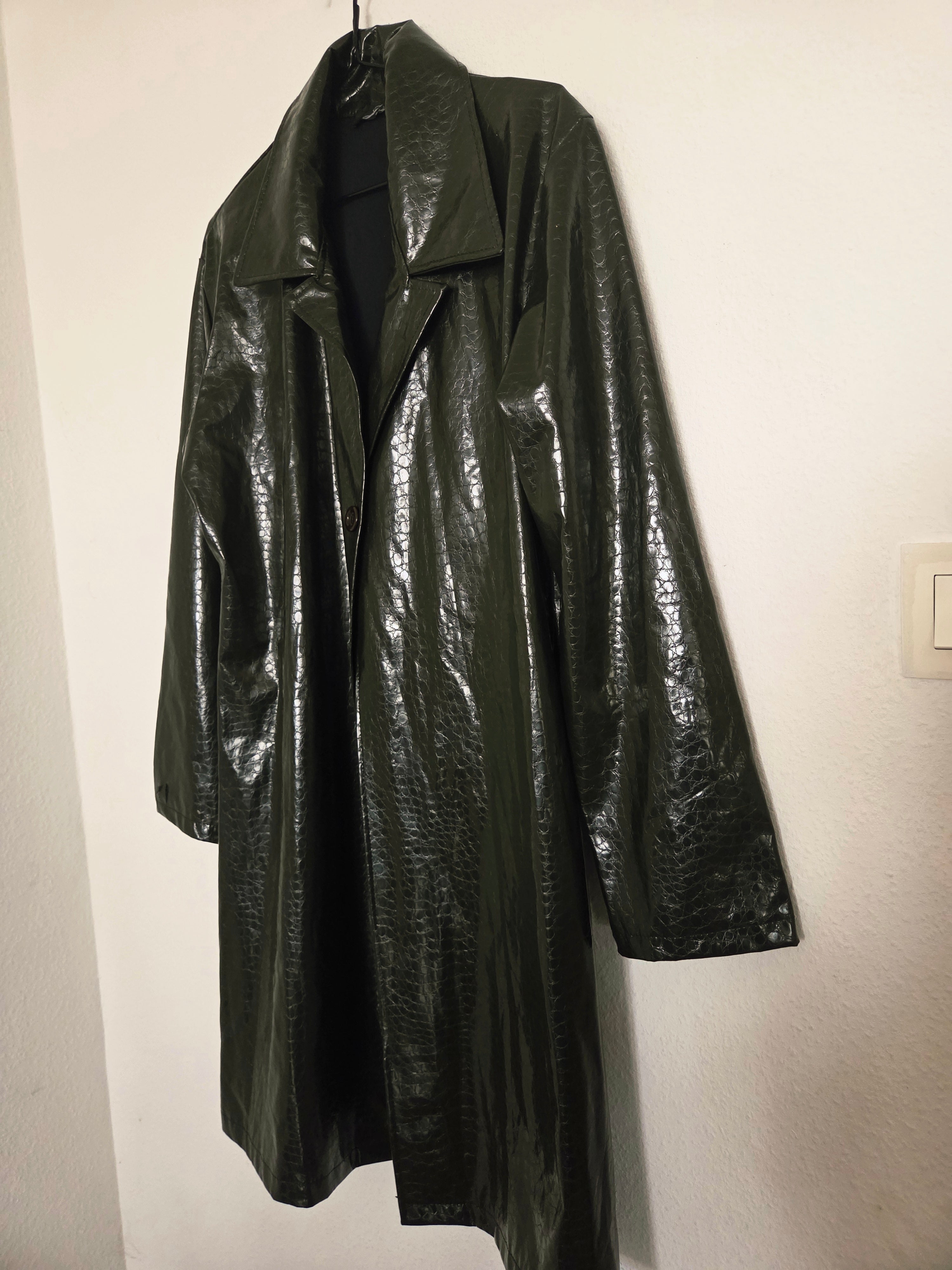 Veste longue similicuir
