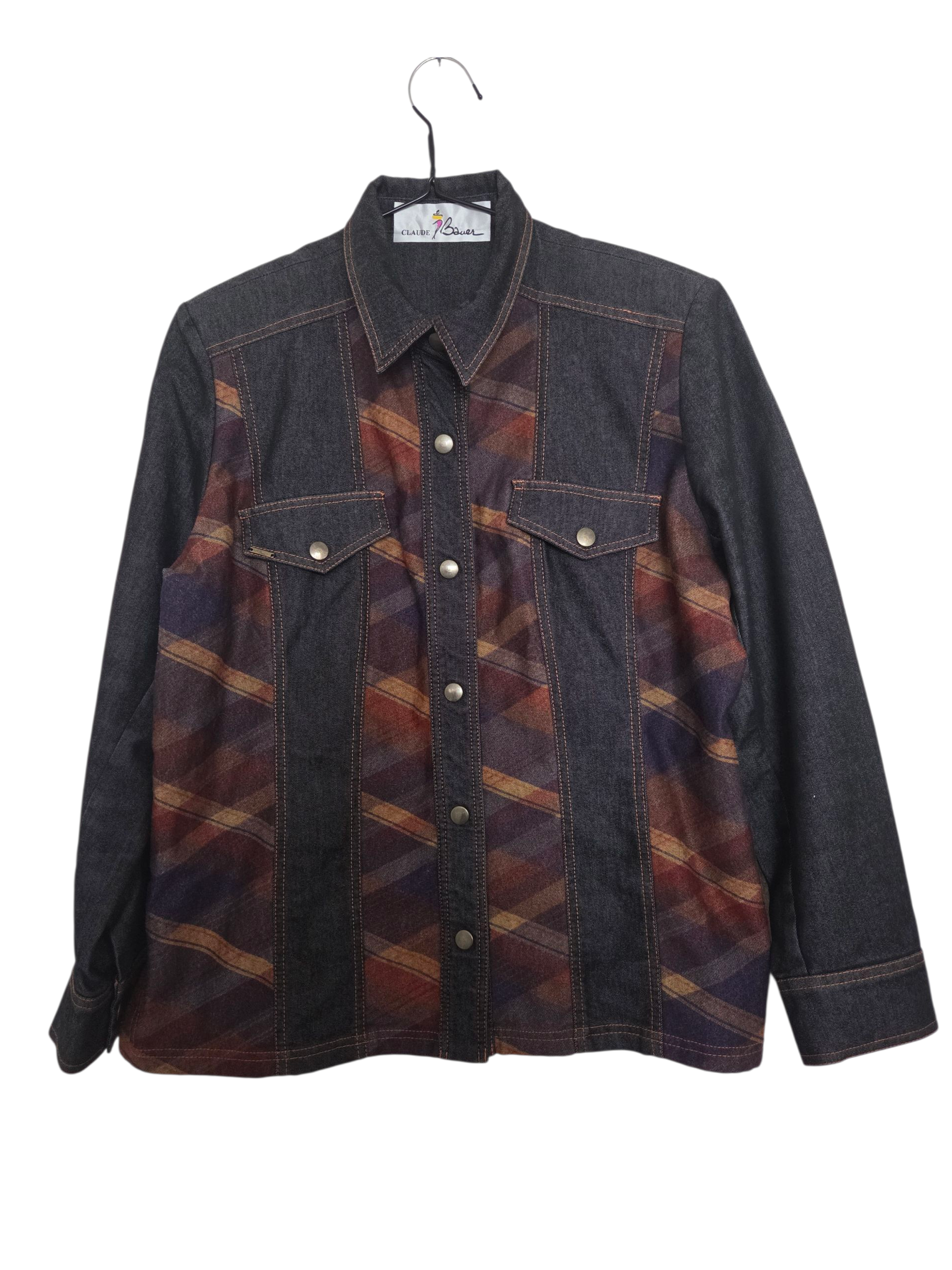 Veste en jeans bi matière