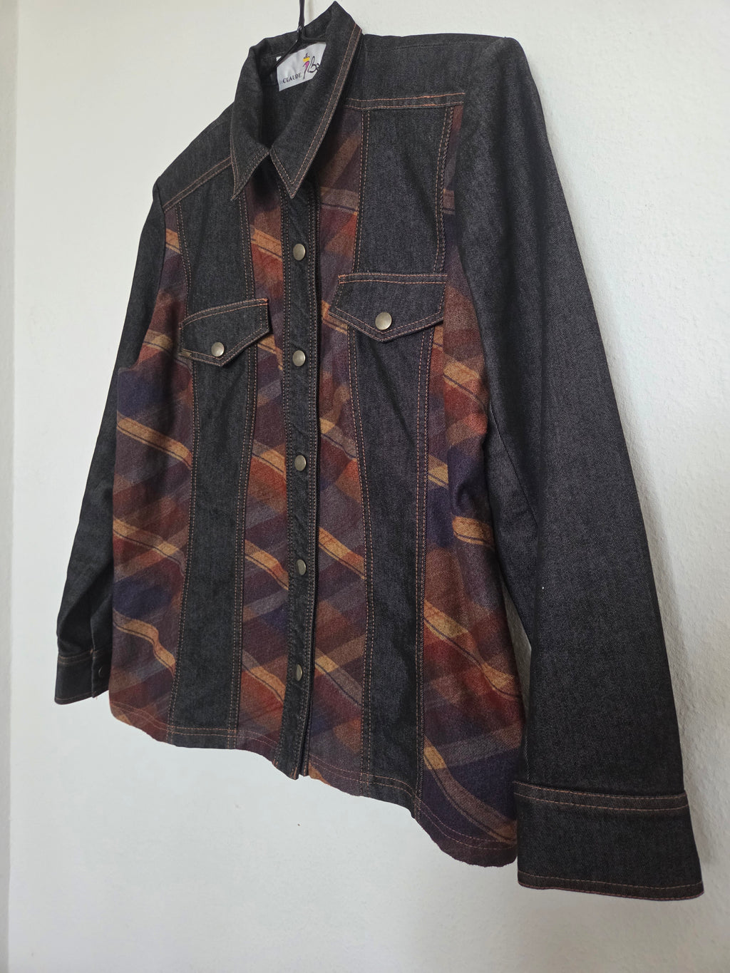 Veste en jeans bi matière