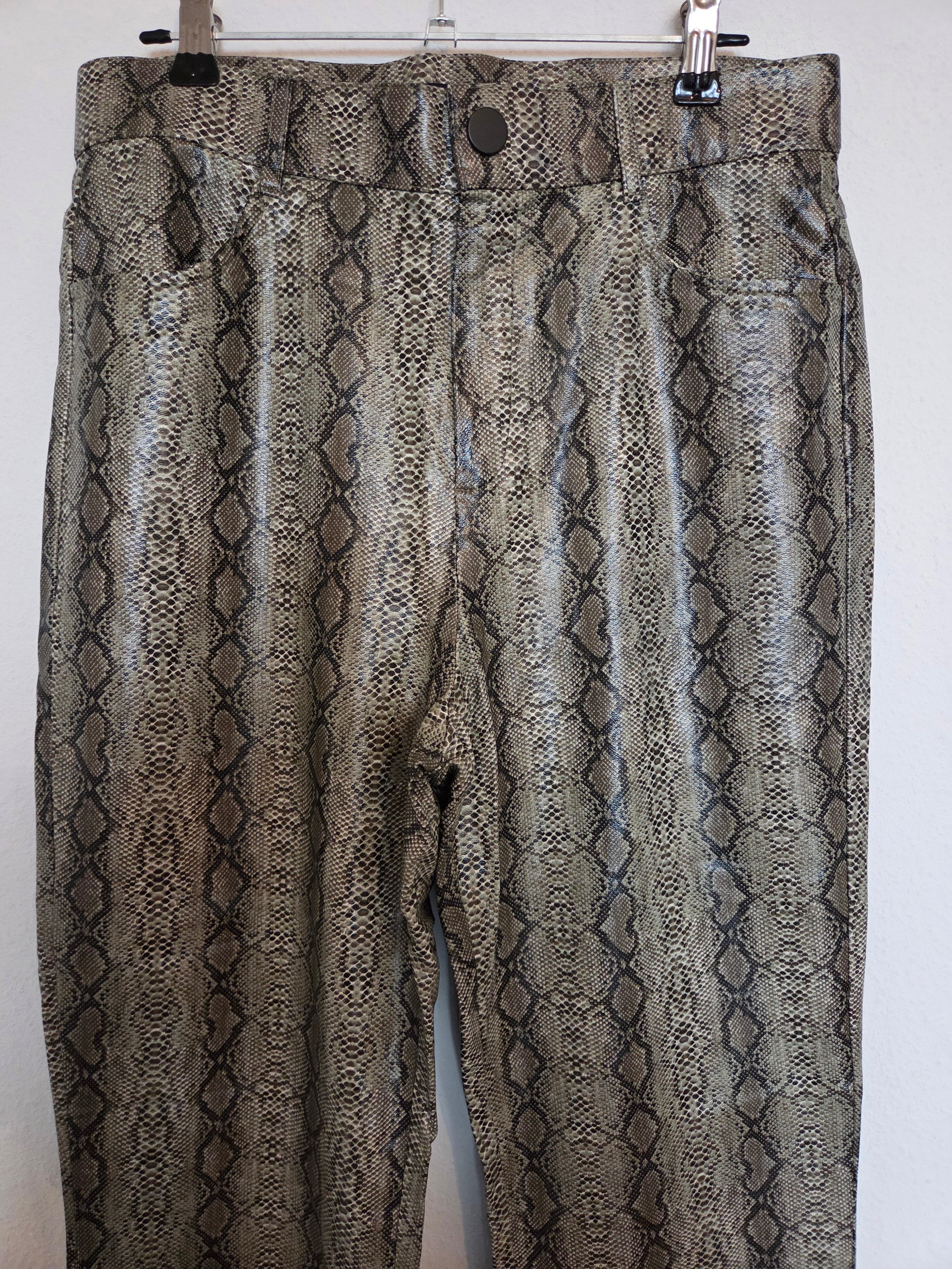Pantalon similicuir croco