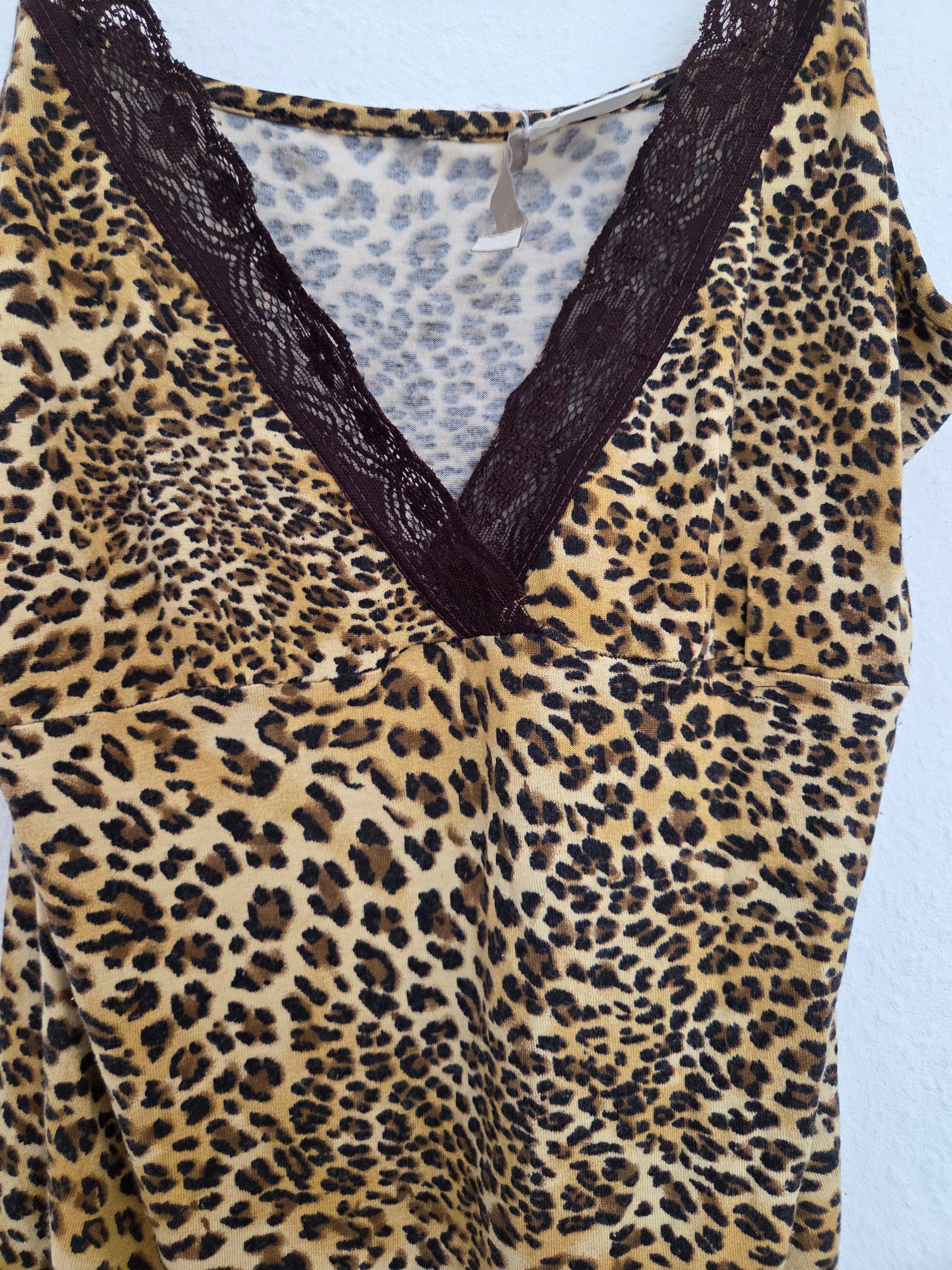Robe courte léopard