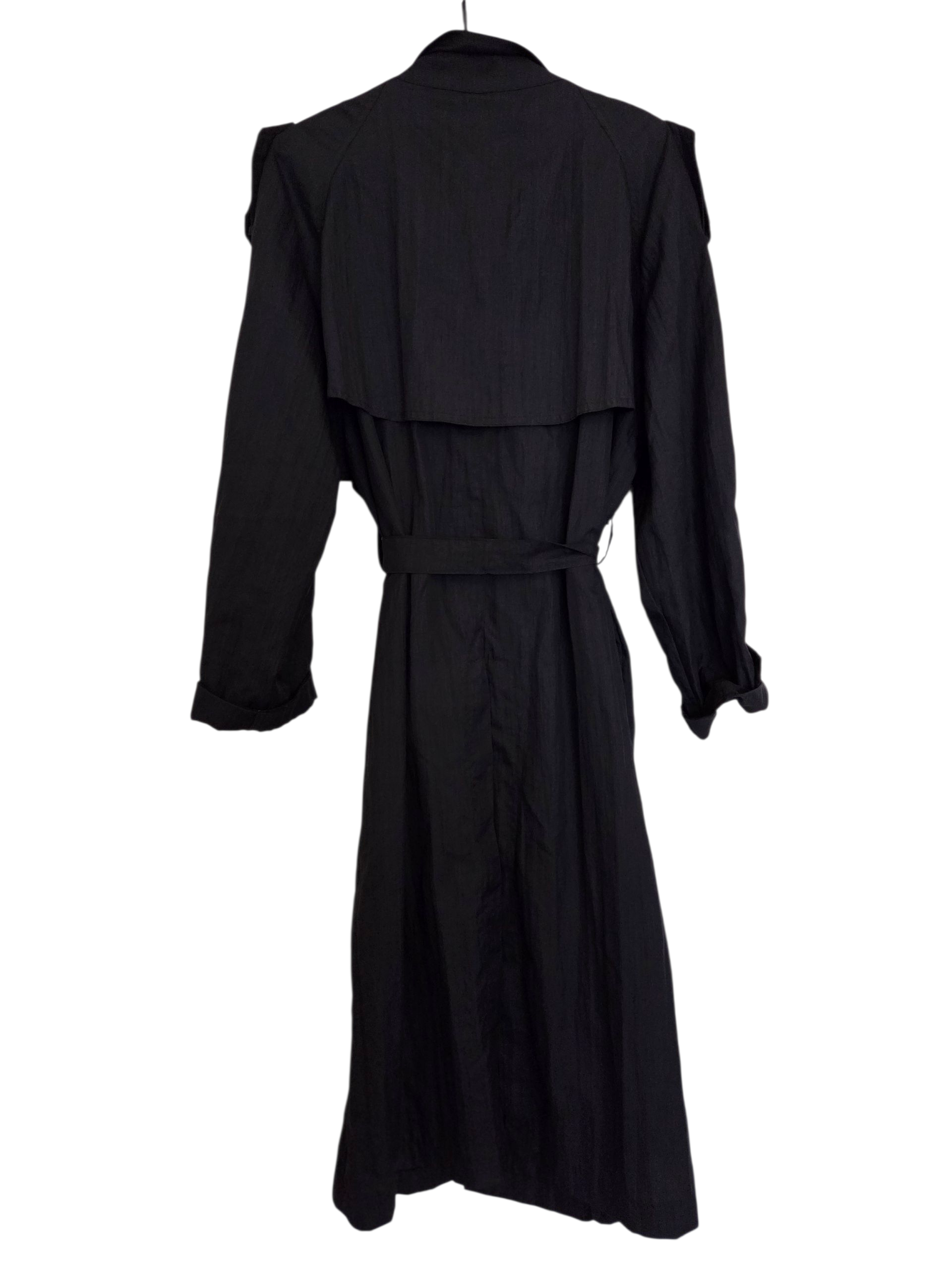 Trench noir tissu style froissé