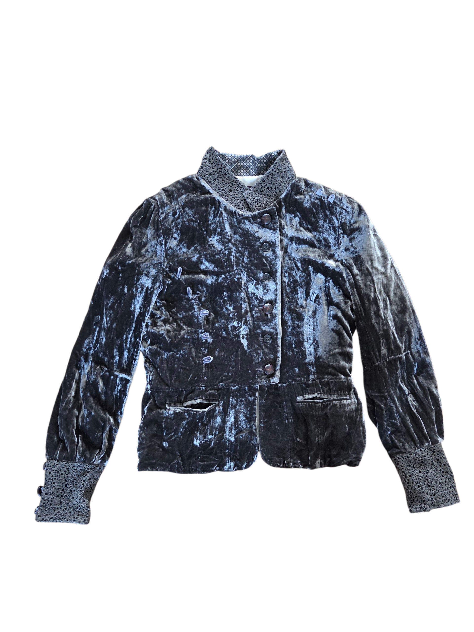 Veste velours col officier