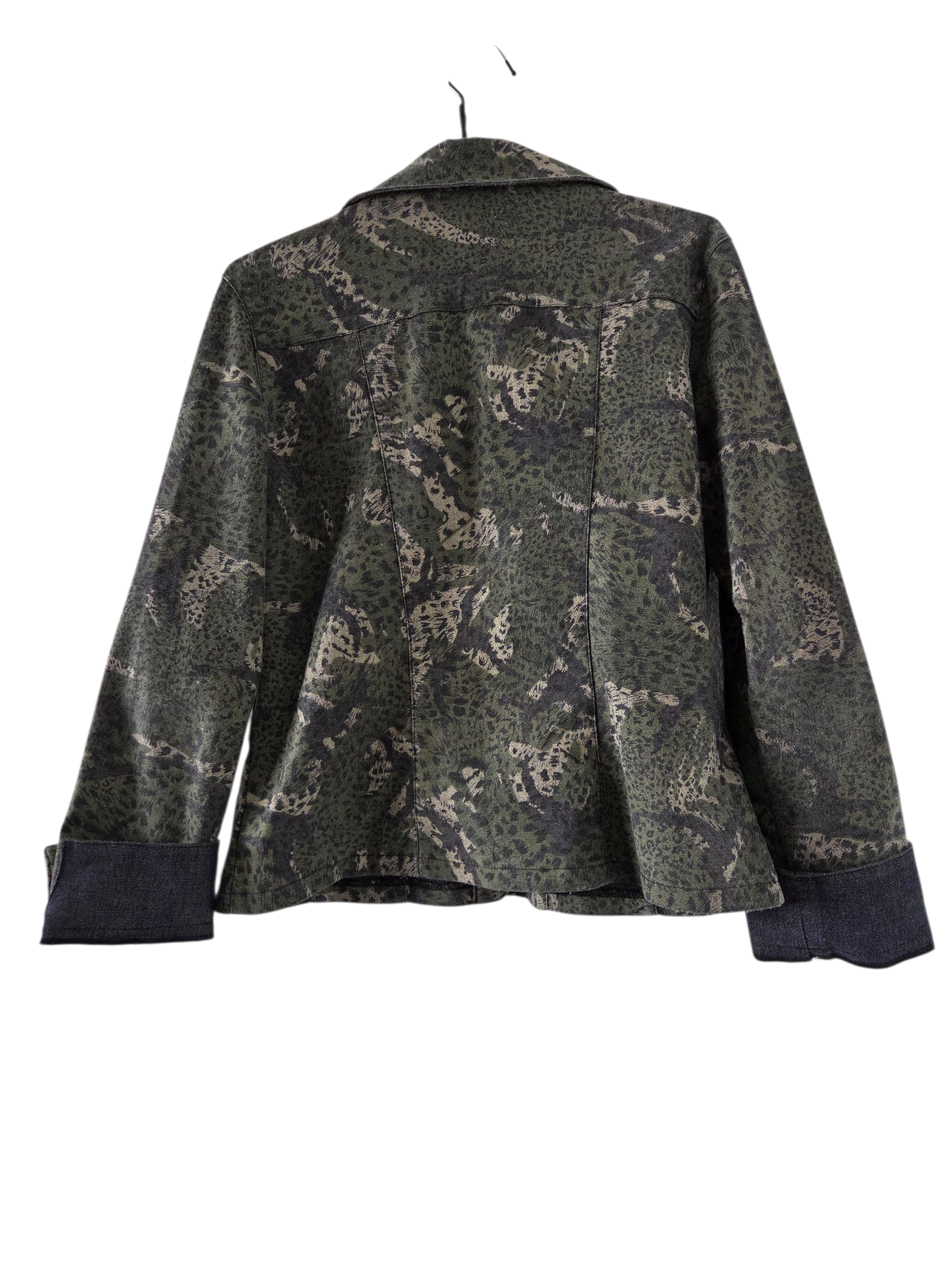 Veste en jeans léopard