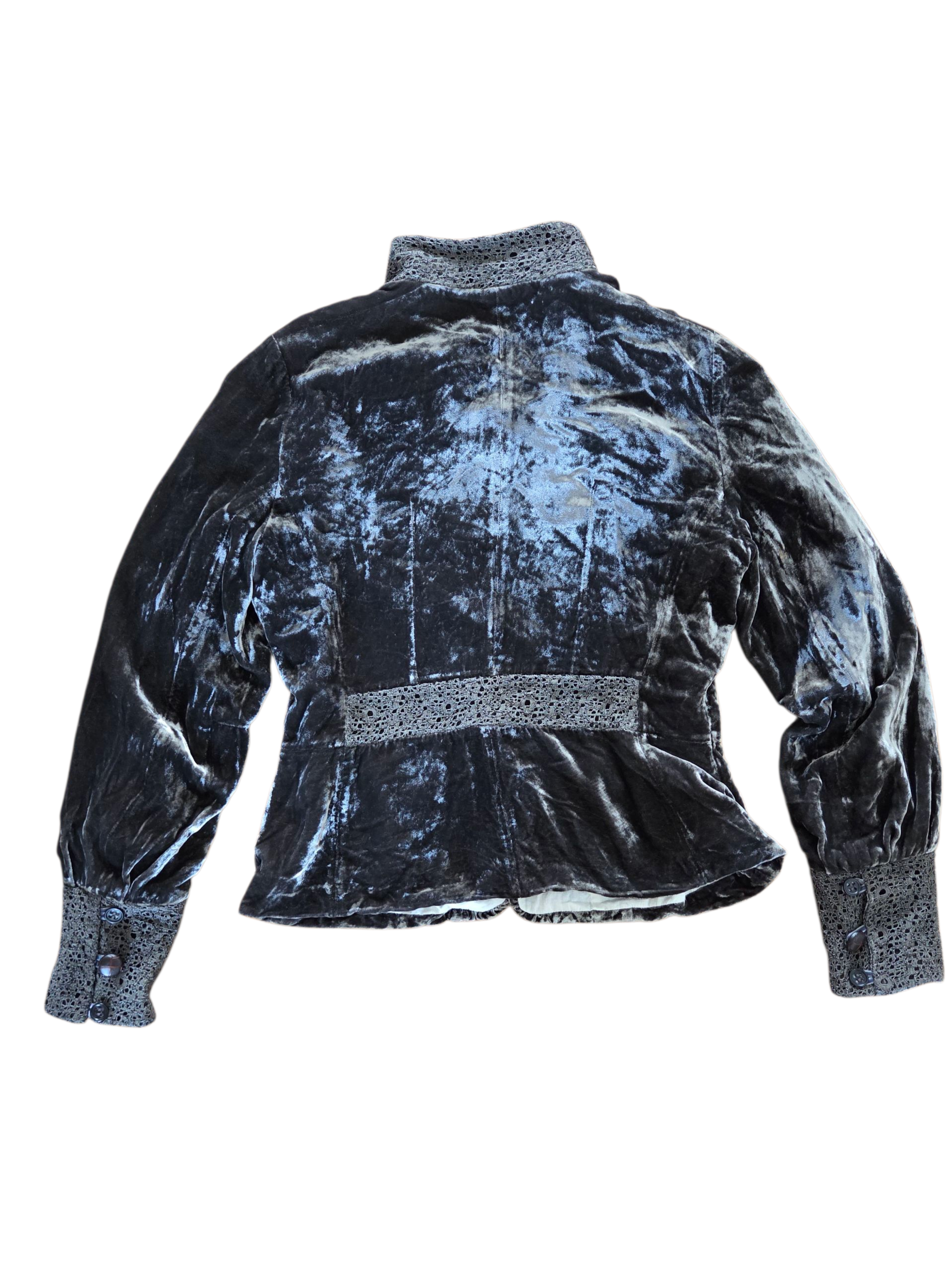 Veste velours col officier