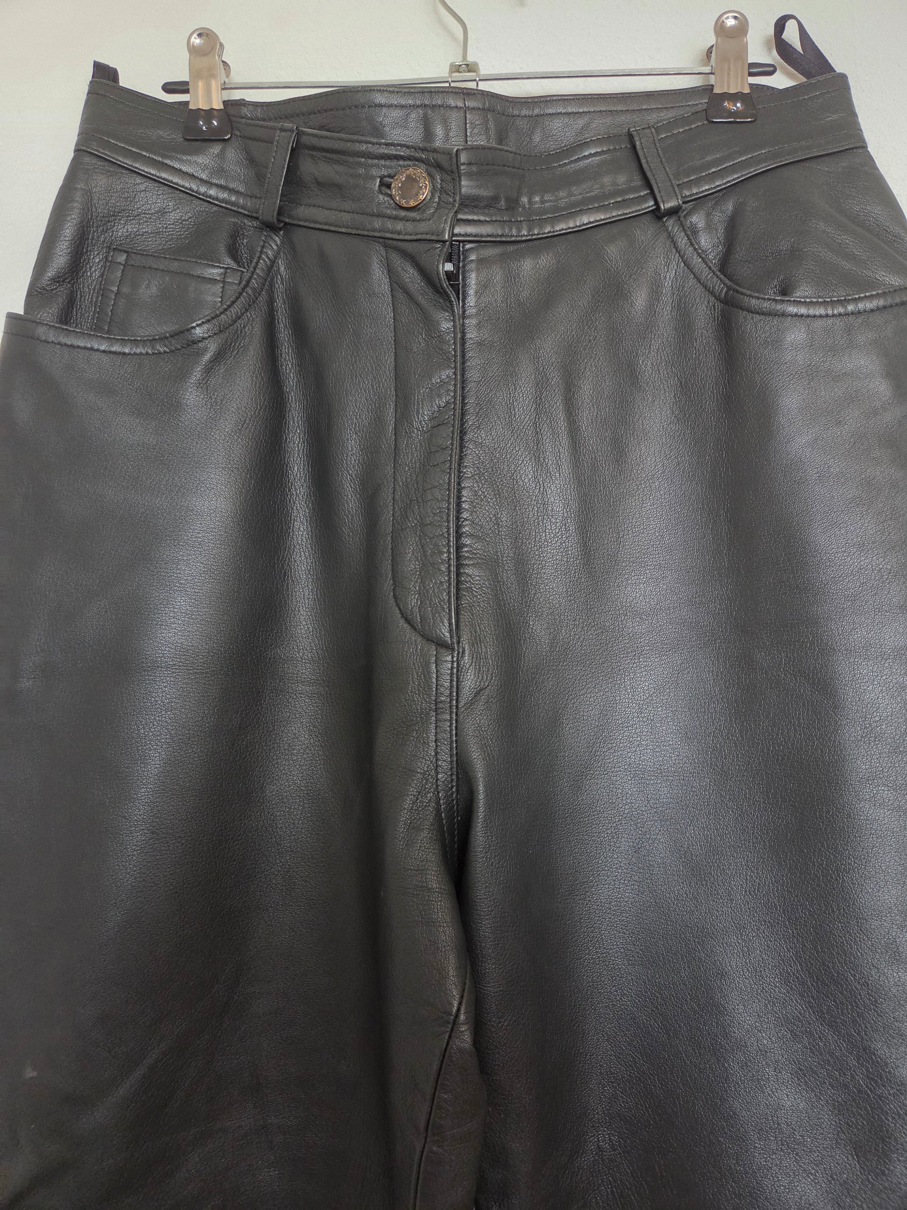Pantalon cuir véritable vintage