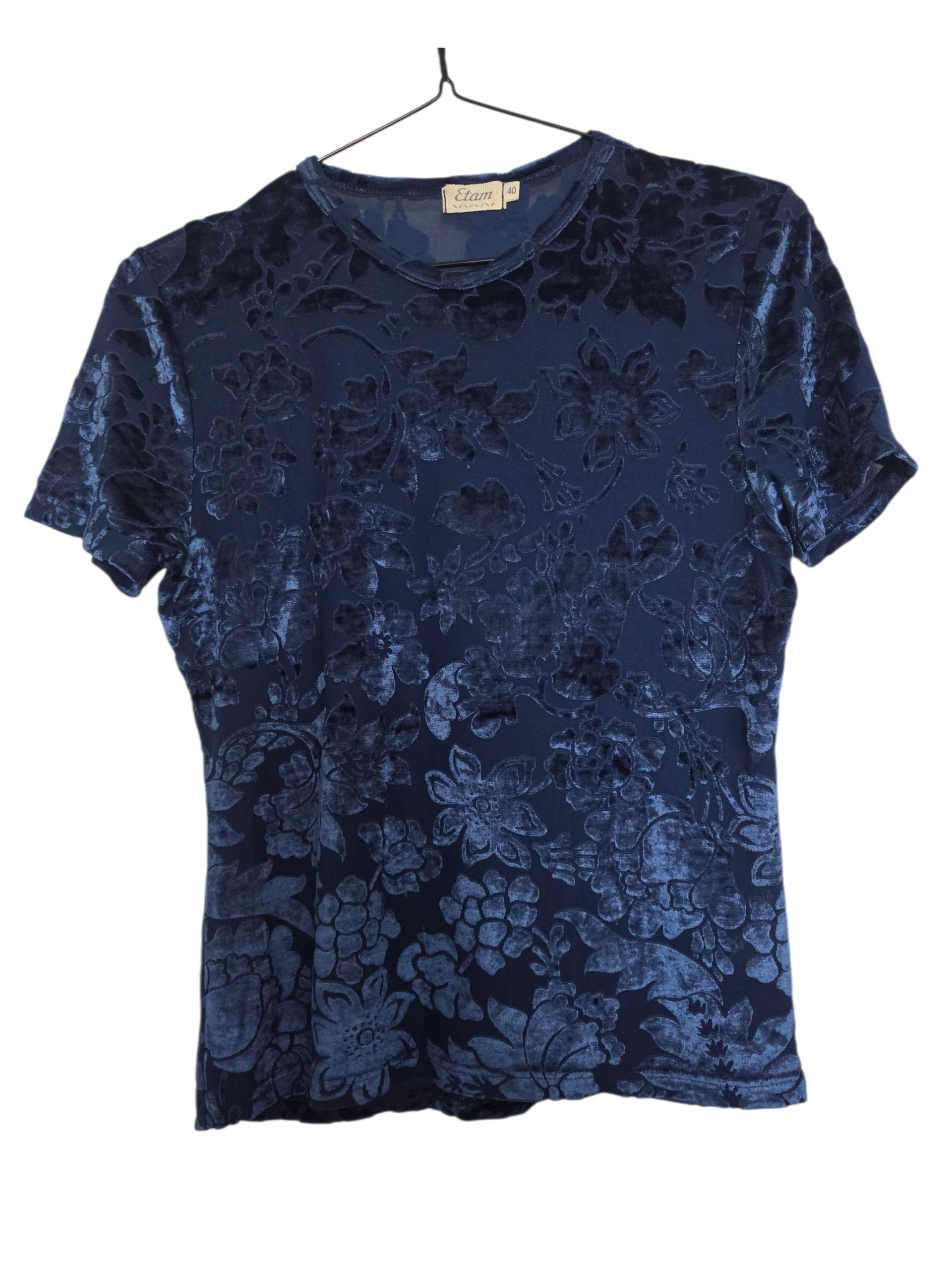 T-shirt bleu velours