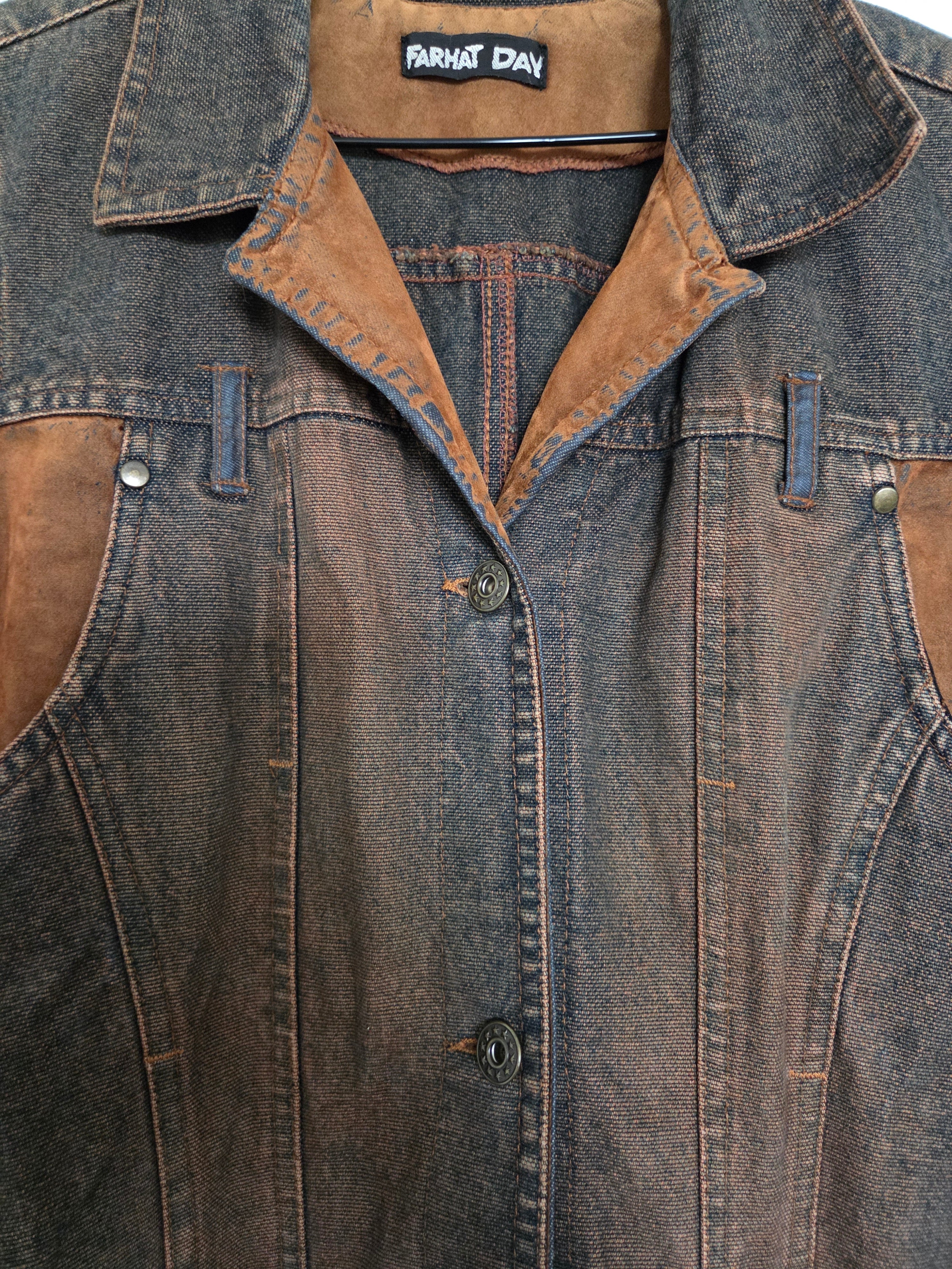 Veste longue bi matière y2k