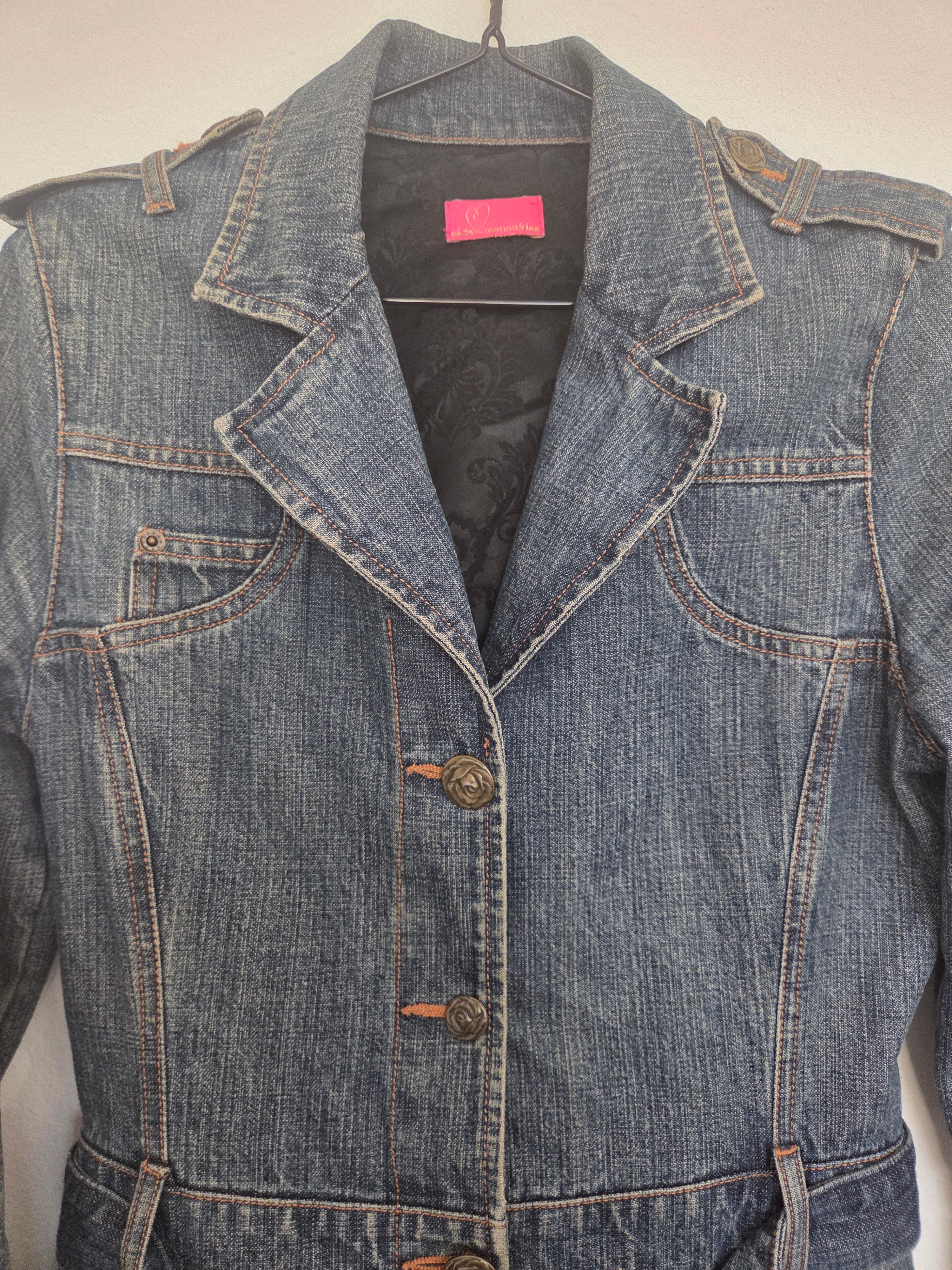 Veste en jean longue y2k