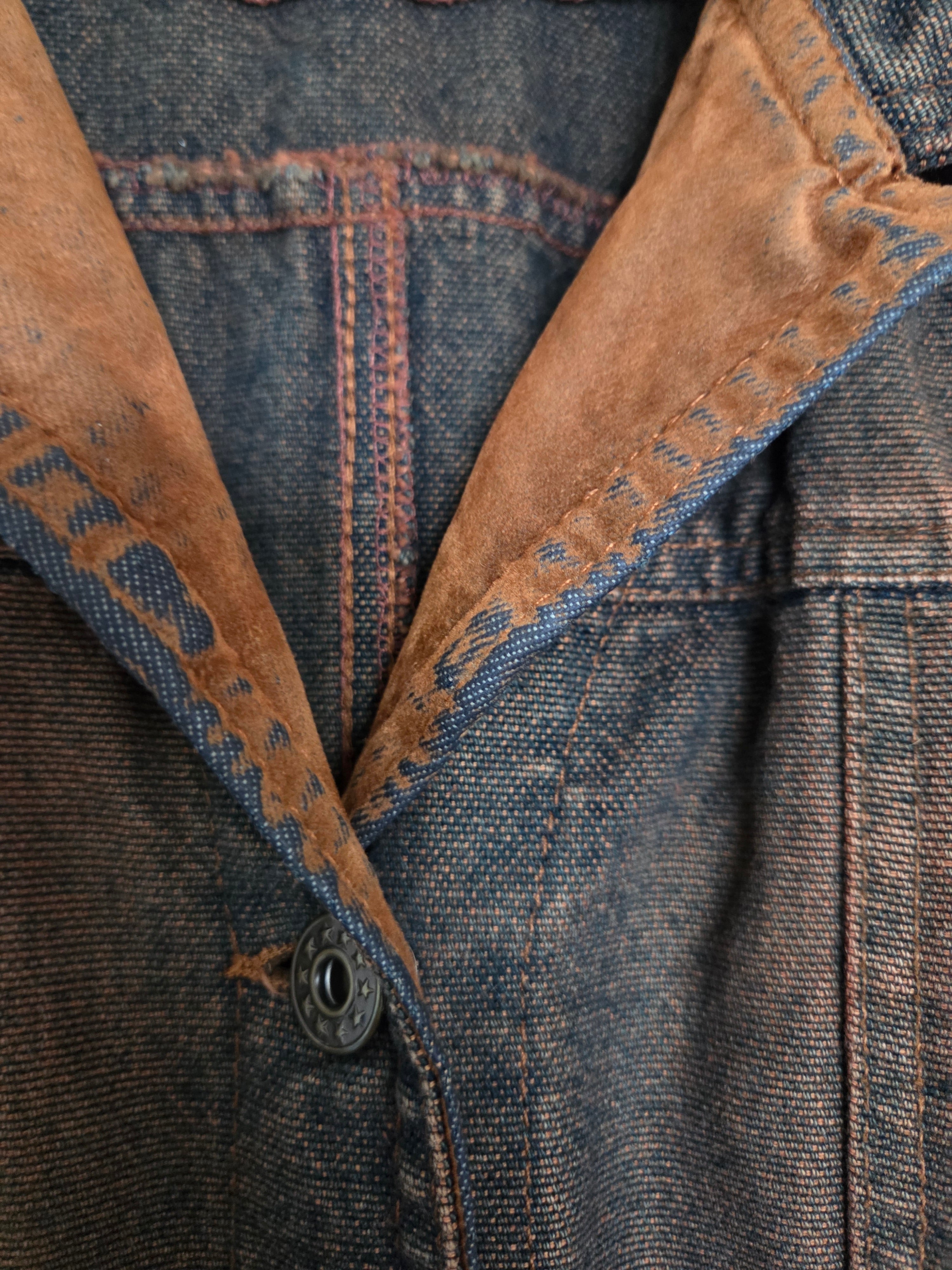 Veste longue bi matière y2k
